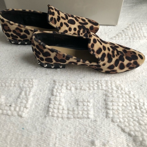 Marc Fisher Abree3 Studded Smoking Flats, Leopard - Picture 2 of 8